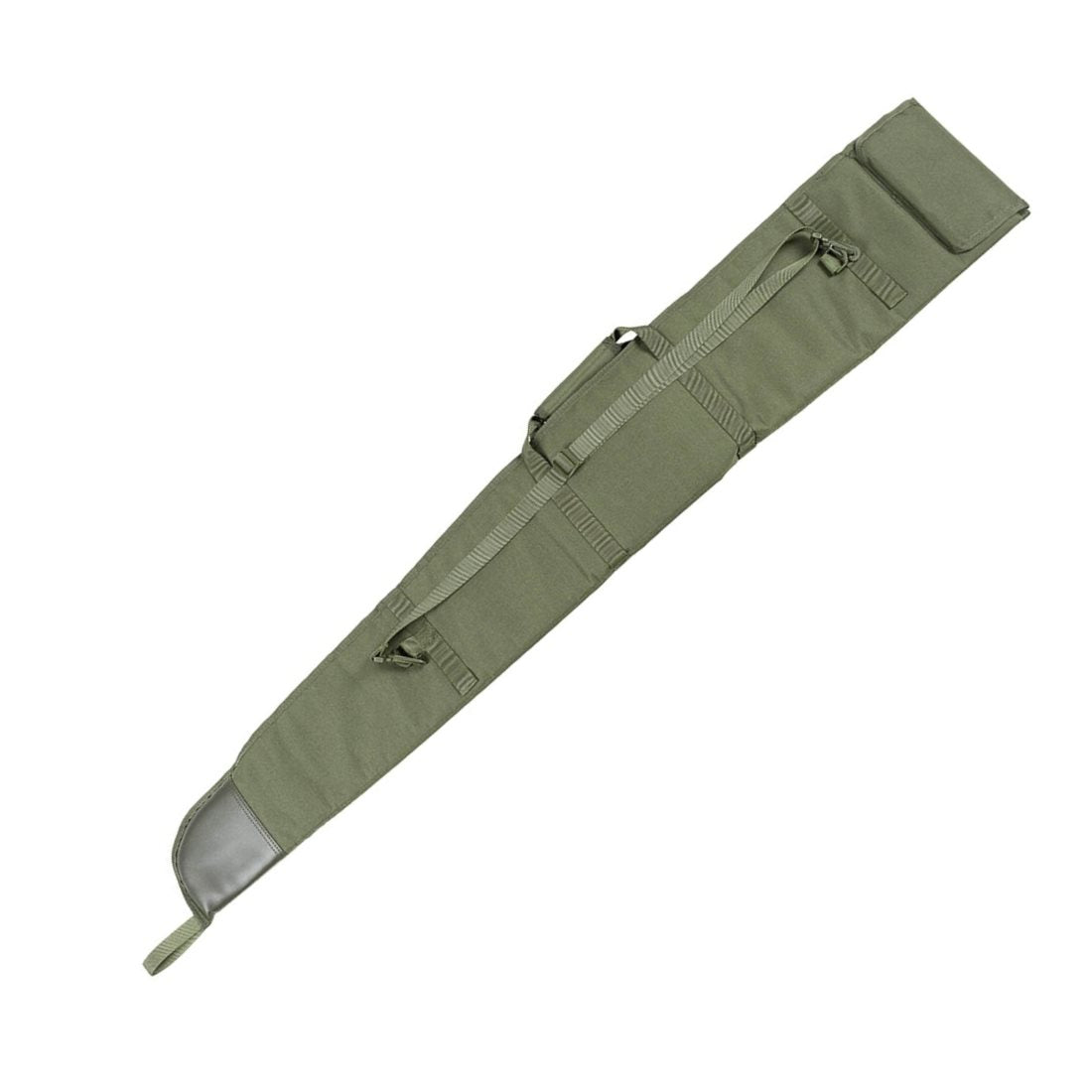Funda para rifle forrada negra de nylon con cremallera, bolsillo exterior y correa desmontable