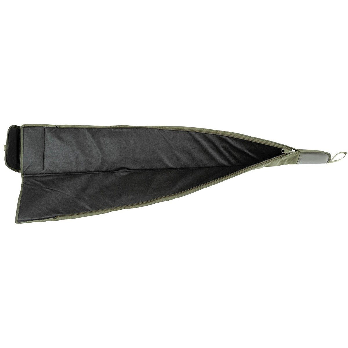 Funda para rifle forrada negra de nylon con cremallera, bolsillo exterior y correa desmontable