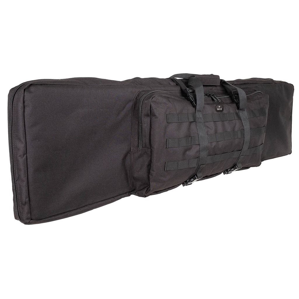 Bolsa para dos fusiles MODULAR negra con correas para la espalda, funda para dos fusiles y dos pistolas