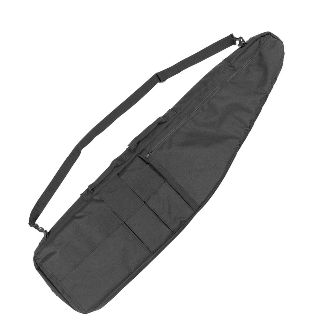 Funda para arma paintball negra de 130 cm, 100% nylon, con tres bolsillos de velcro y correa desmontable