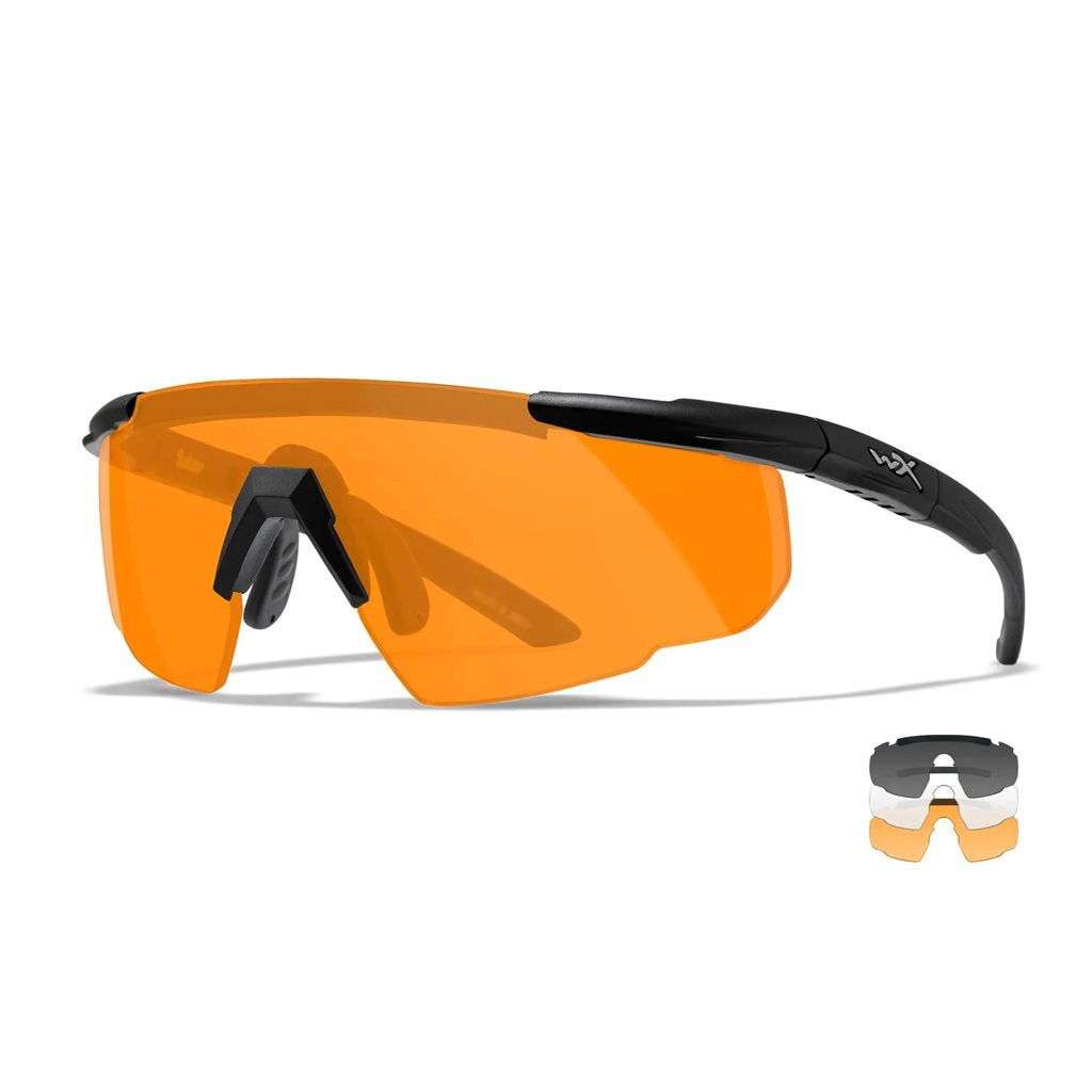 Gafas de tiro SABER ADVANCED con 3 lentes y montura negra