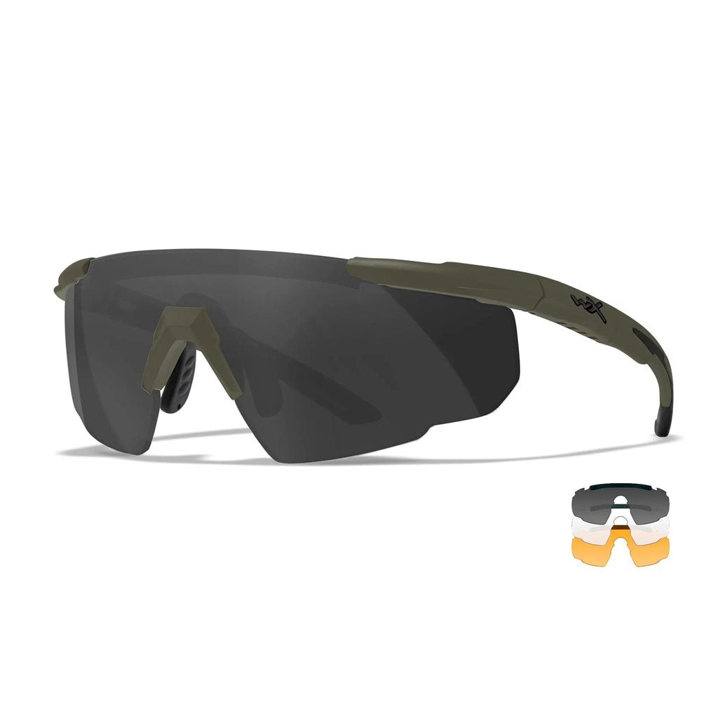 Gafas de tiro SABER ADVANCED con 3 lentes y marco verde