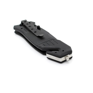 Cuchillo plegable EXTREME OPS RESCUE negro, hoja tanto 8,4 cm, clip y mango 11,9 cm