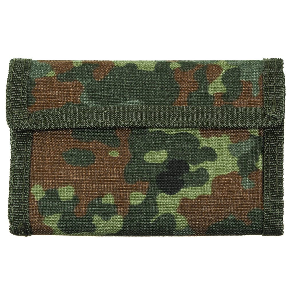 Cartera camuflaje Flecktarn en poliéster con cierre de velcro