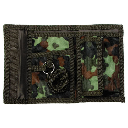 Cartera camuflaje Flecktarn en poliéster con cierre de velcro