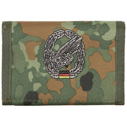 Cartera militar de nylon con camuflaje Flecktarn y emblema bordado