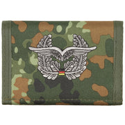 Cartera militar de nylon con camuflaje Flecktarn y emblema bordado del Bundeswehr
