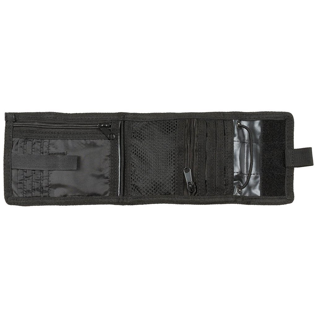 Cartera ID negra con cordón para colgar al cuello, estilo militar