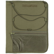 Estuche verde para material de escritura con bolsillo de malla, compatible con bloc A4