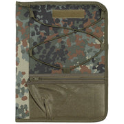 Estuche Flecktarn para material de escritura y bloc A4 con bolsillo de malla