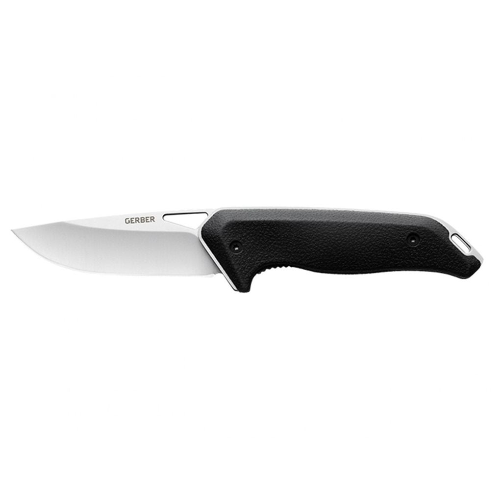 Cuchillo plegable MOMENT DP negro con hoja Drop Point 5Cr15MoV y funda