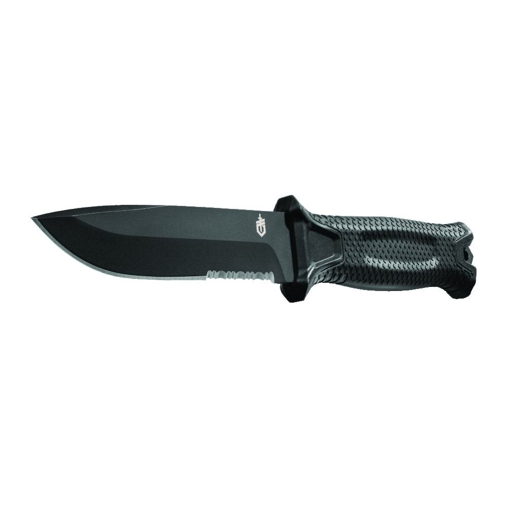 Cuchillo STRONGARM SE negro, hoja 125 mm, acero 420HC, funda plastico