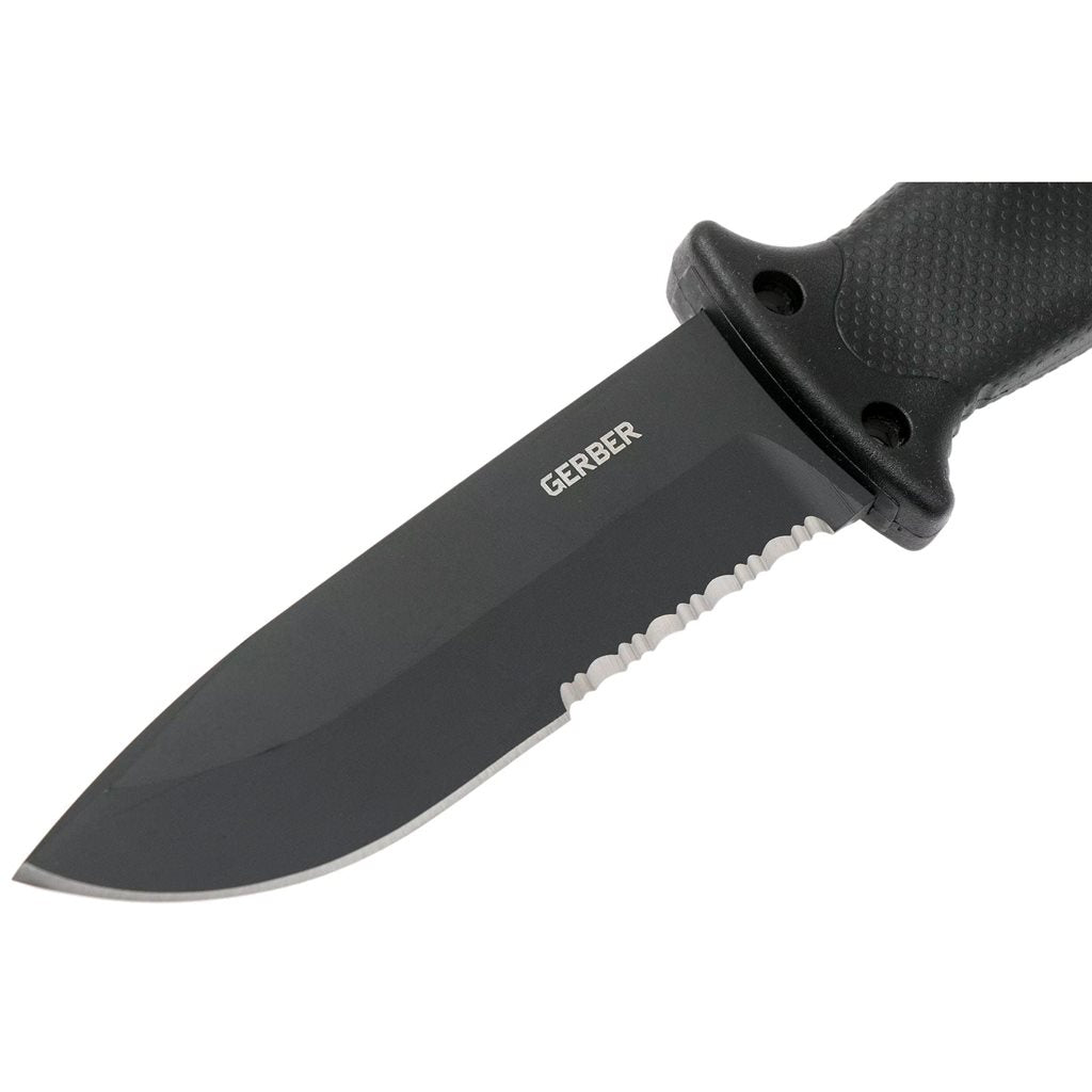 Cuchillo Gerber LMF II Infantry negro, hoja fija con filo combinado
