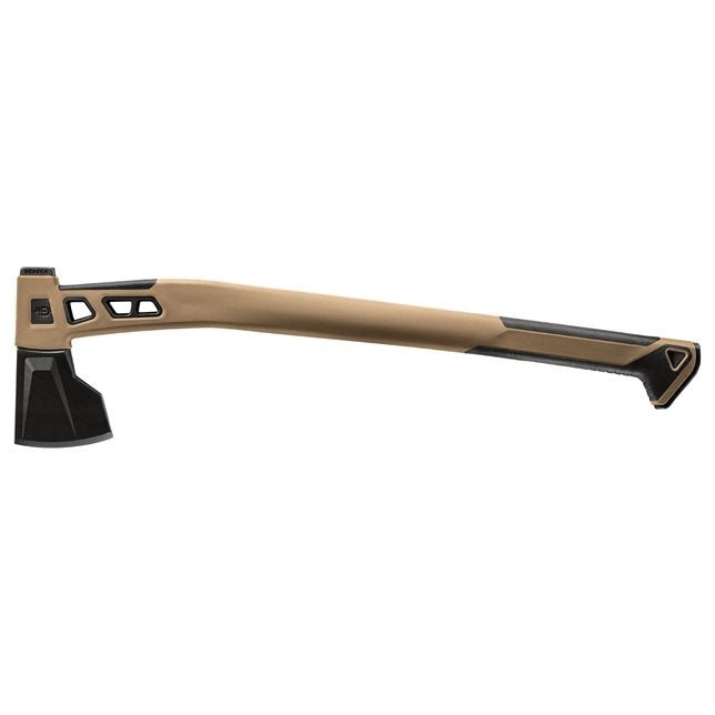 Hacha Sekera BUSHCRAFT COYOTE larga, cabeza de acero inoxidable con recubrimiento PTFE, mango ergonómico, incluye funda y paracord