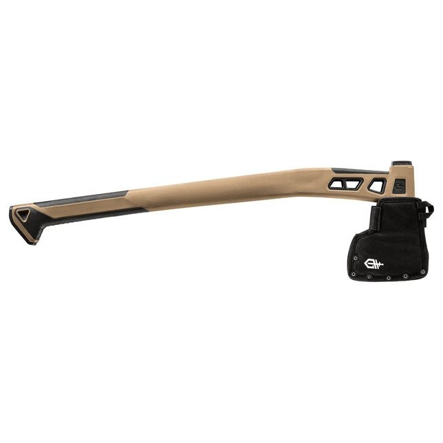 Hacha Sekera BUSHCRAFT COYOTE larga, cabeza de acero inoxidable con recubrimiento PTFE, mango ergonómico, incluye funda y paracord