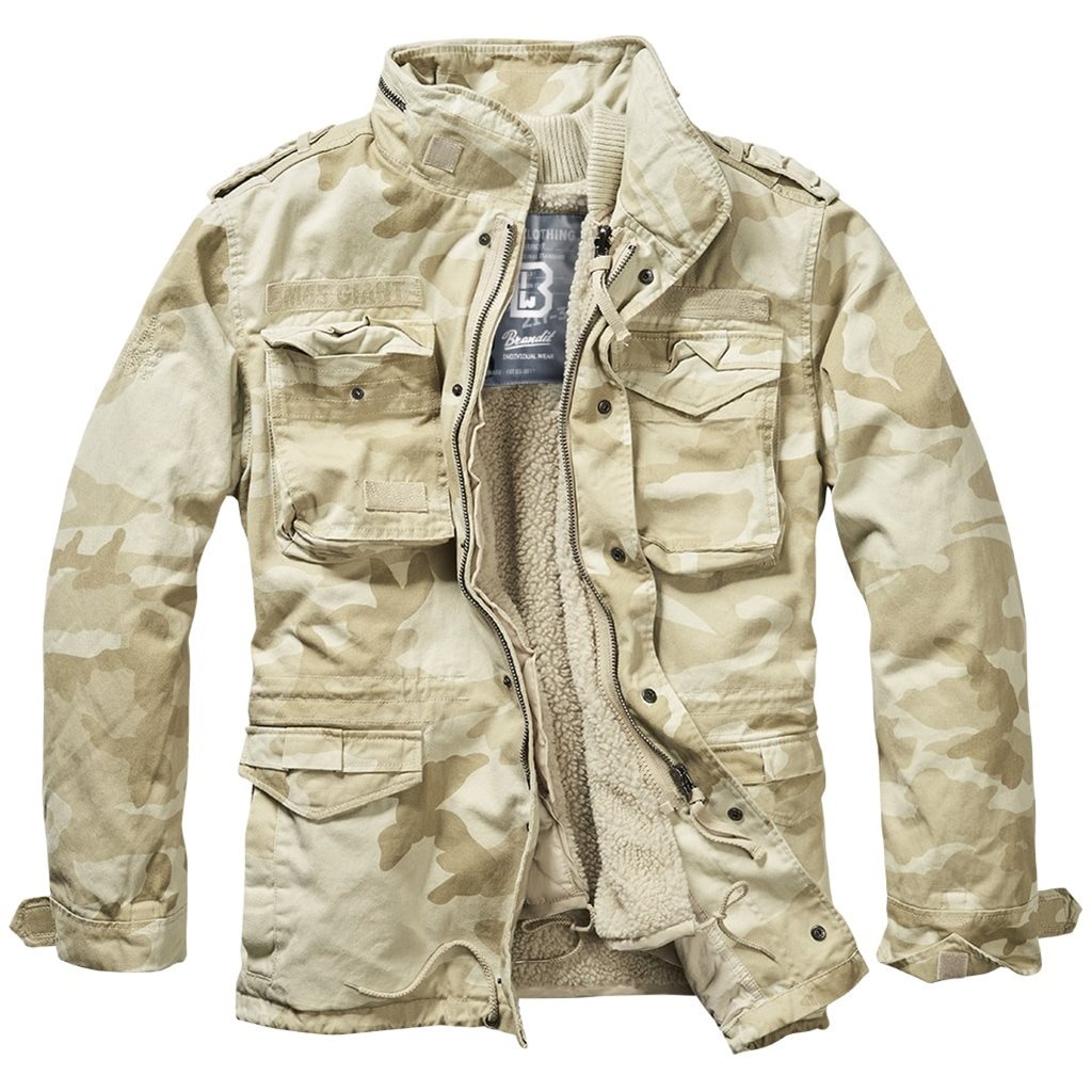 Chaqueta M65 GIANT estilo vintage con forro acolchado desmontable de nylon y pelo sintético