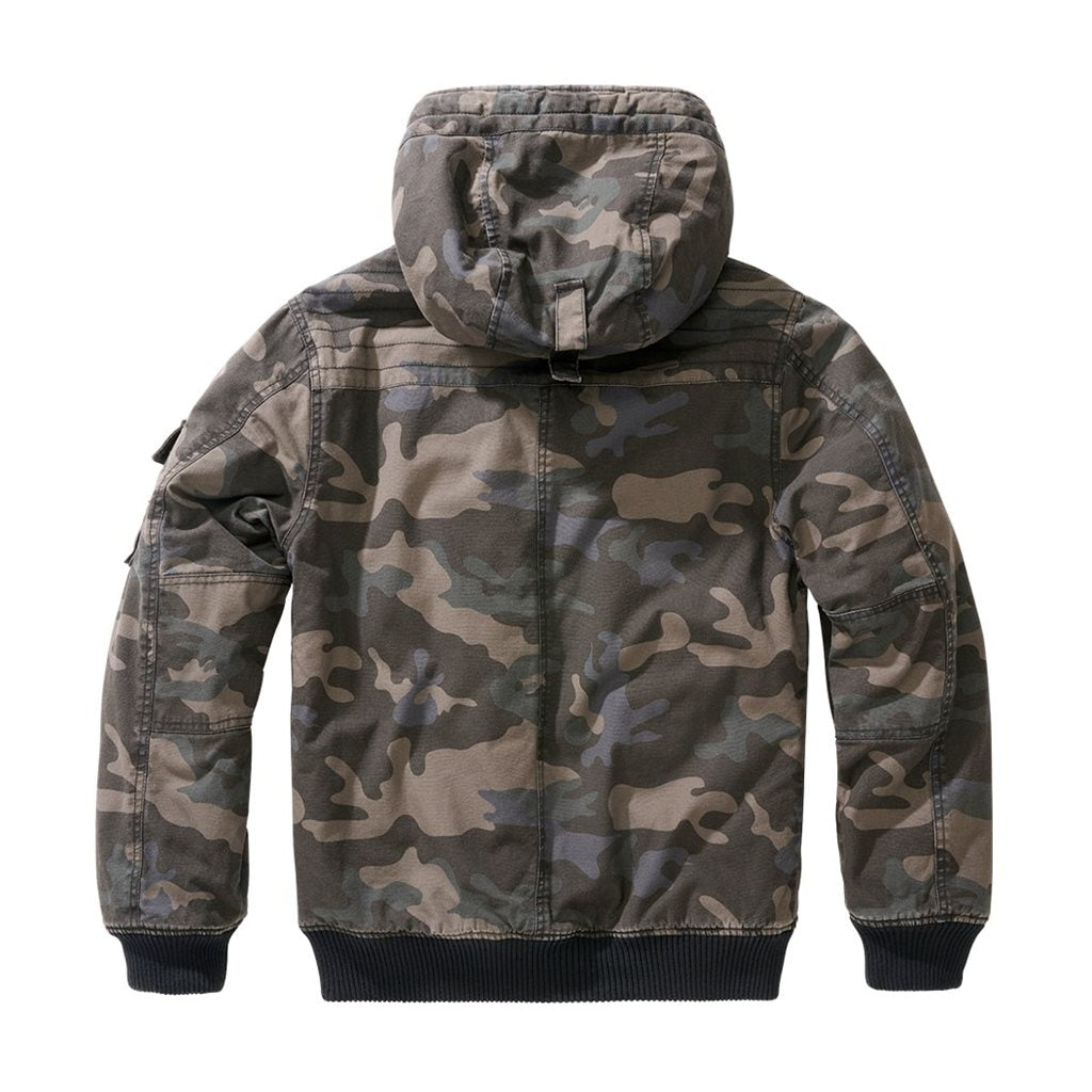Chaqueta BRONX corta de algodón lavado con capucha y forro acolchado