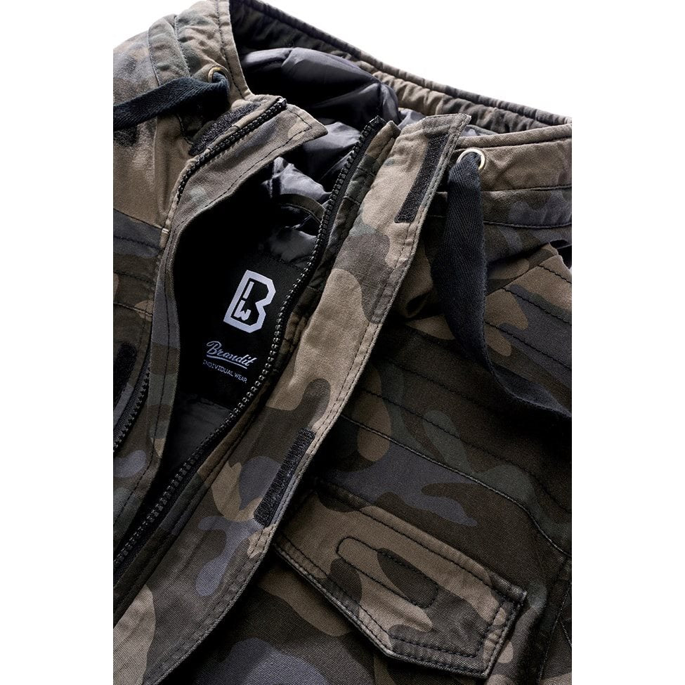 Chaqueta BRONX corta de algodón lavado con capucha y forro acolchado