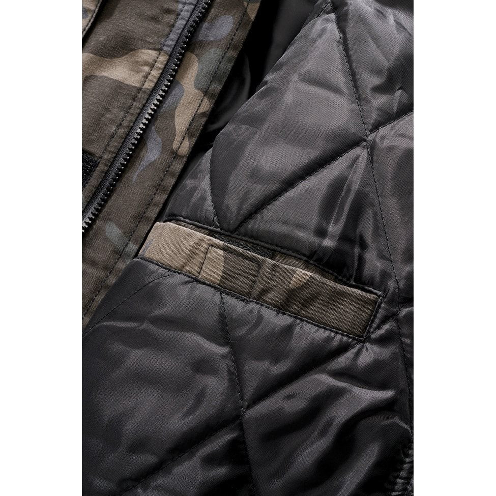 Chaqueta BRONX corta de algodón lavado con capucha y forro acolchado