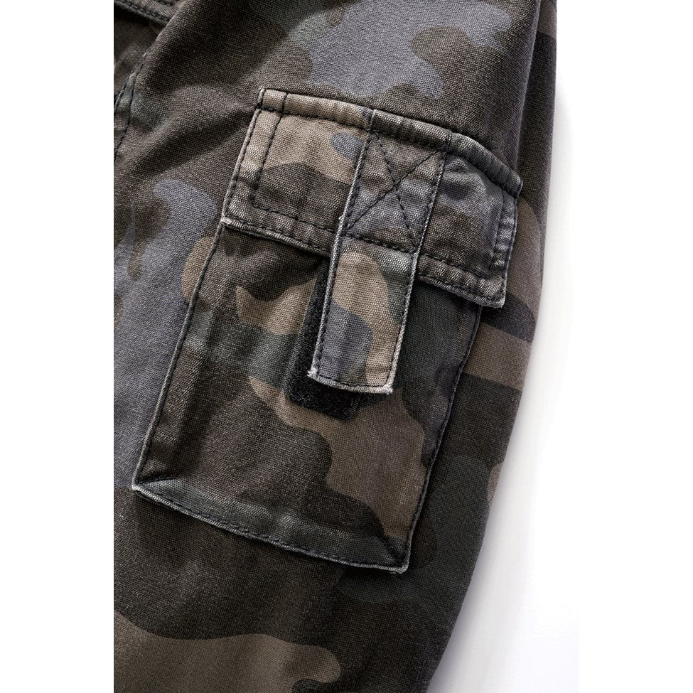 Chaqueta BRONX corta de algodón lavado con capucha y forro acolchado