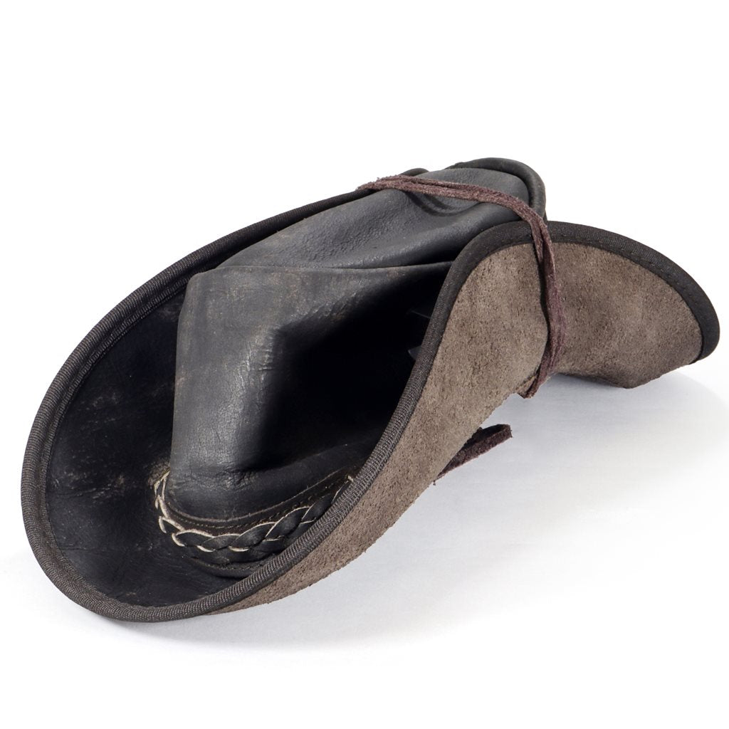 Sombrero de cuero CRUSHABLE plegable con ala reforzada y cuatro orificios de ventilación