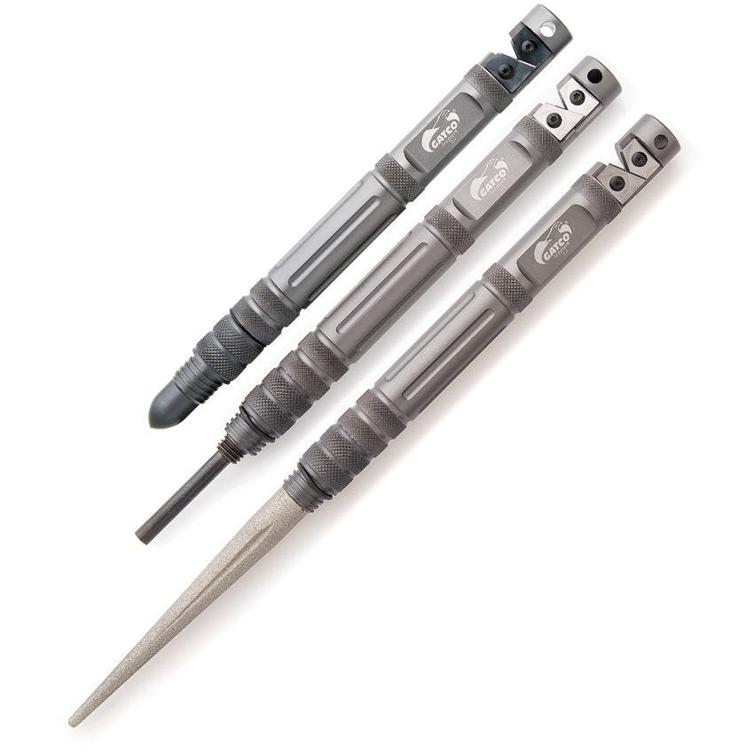 Kubotan GATCO Scepter 2.0 con afilador y pedernal, accesorio para kit de supervivencia