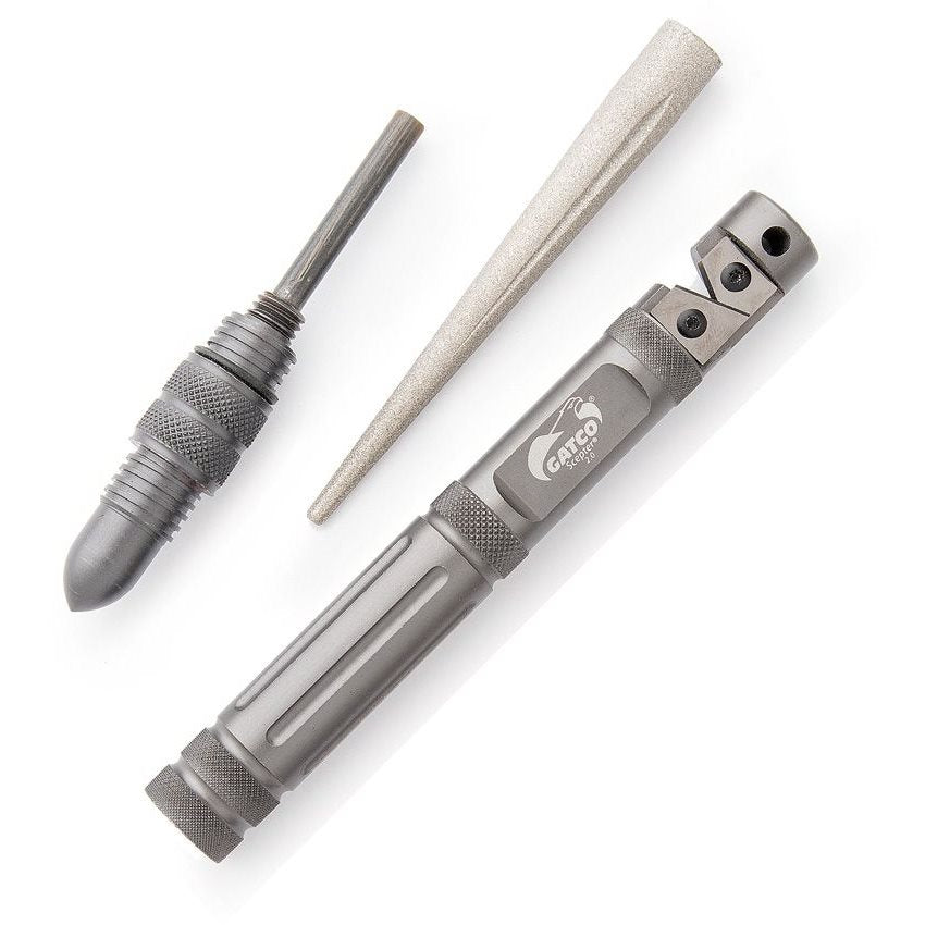 Kubotan GATCO Scepter 2.0 con afilador y pedernal, accesorio para kit de supervivencia