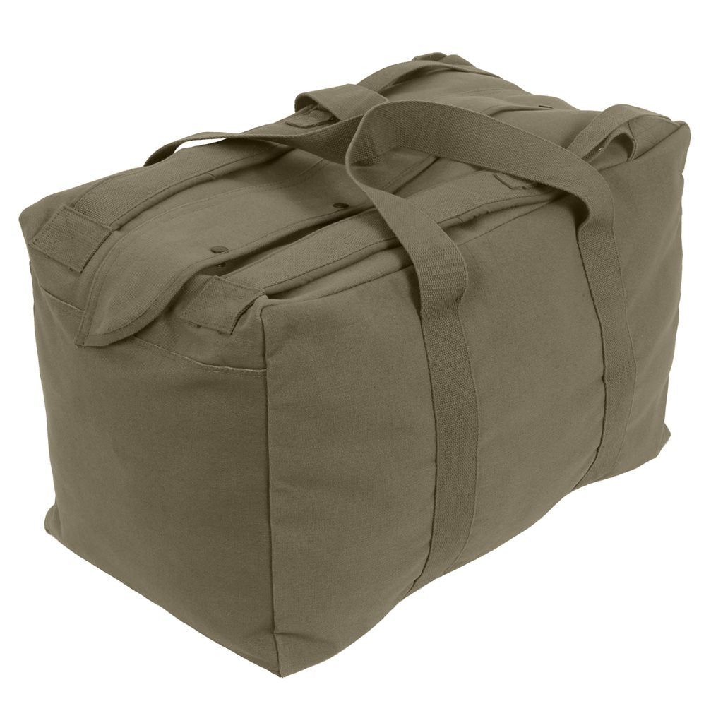 Bolsa táctica MOSSAD Tactical Cargo verde, algodón 100%, 60x38x33 cm, asas reforzadas y correas ajustables