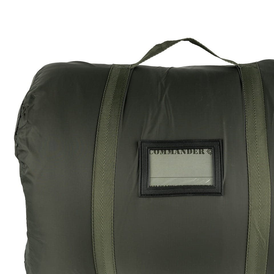 Saco de dormir tipo manta COMMANDER verde con relleno de fibra hueca