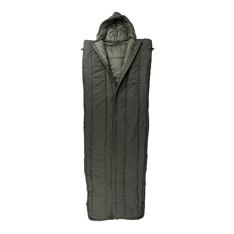 Saco de dormir tipo manta COMMANDER verde con relleno de fibra hueca