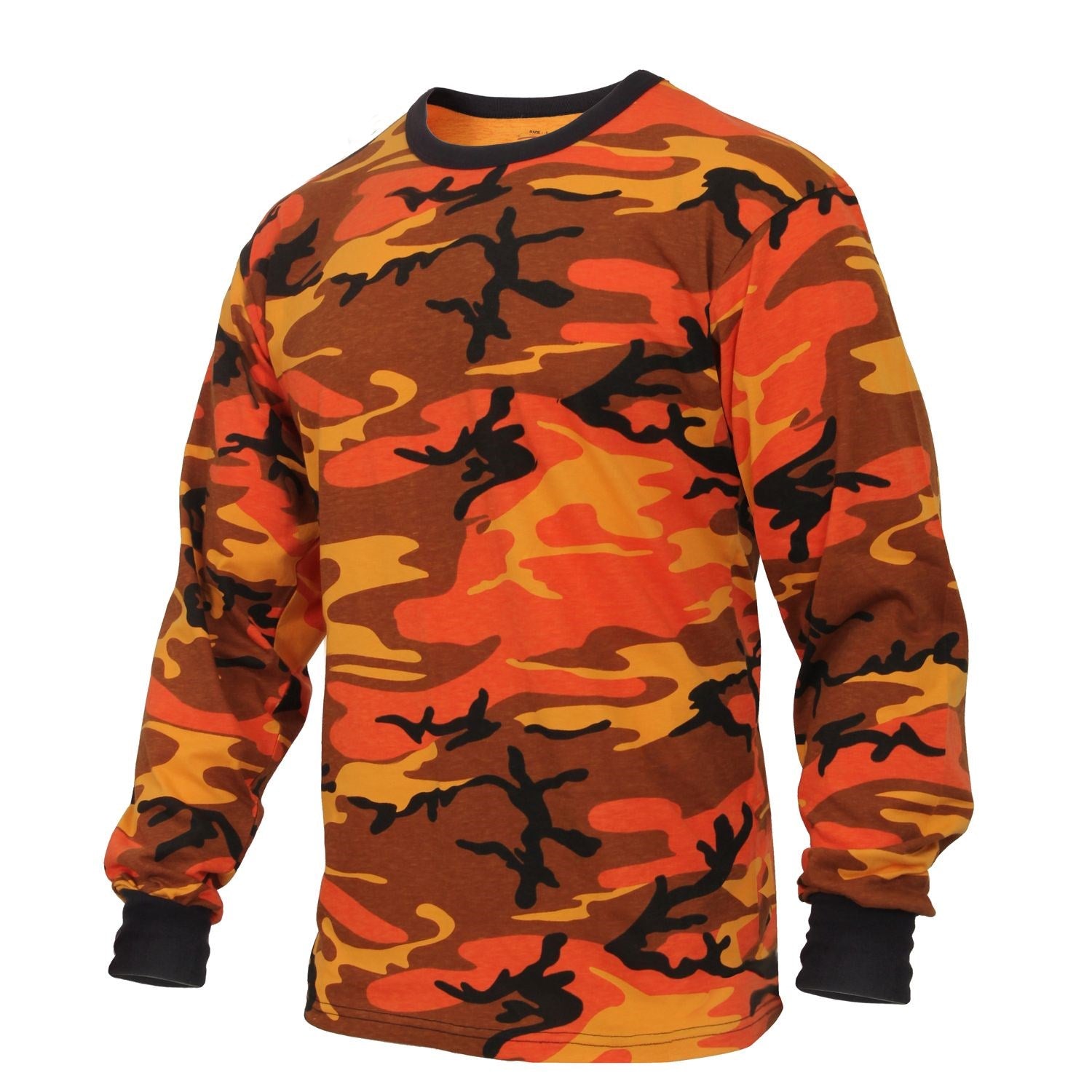 Camiseta de manga larga camuflaje naranja 60% algodón 40% poliéster