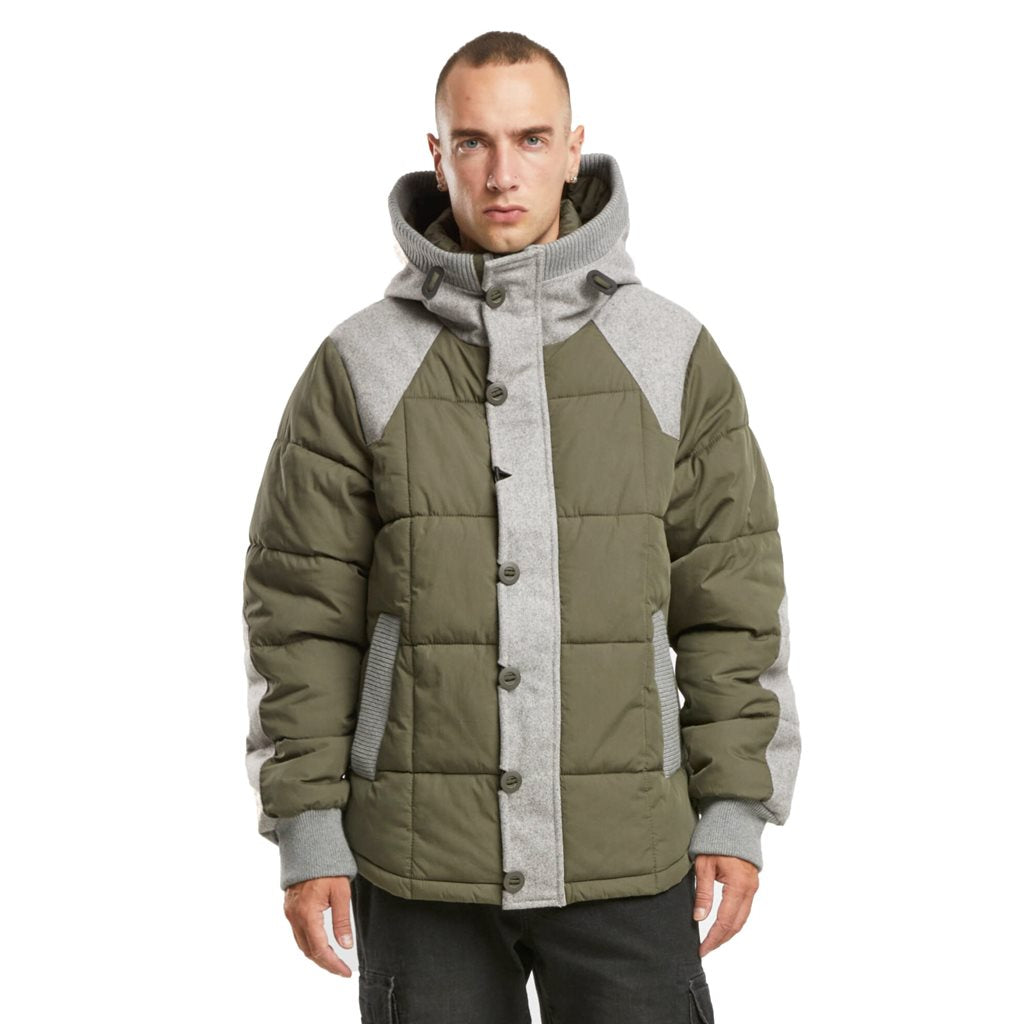 Chaqueta GARRET acolchada con paneles de lana contrastantes y aspecto premium