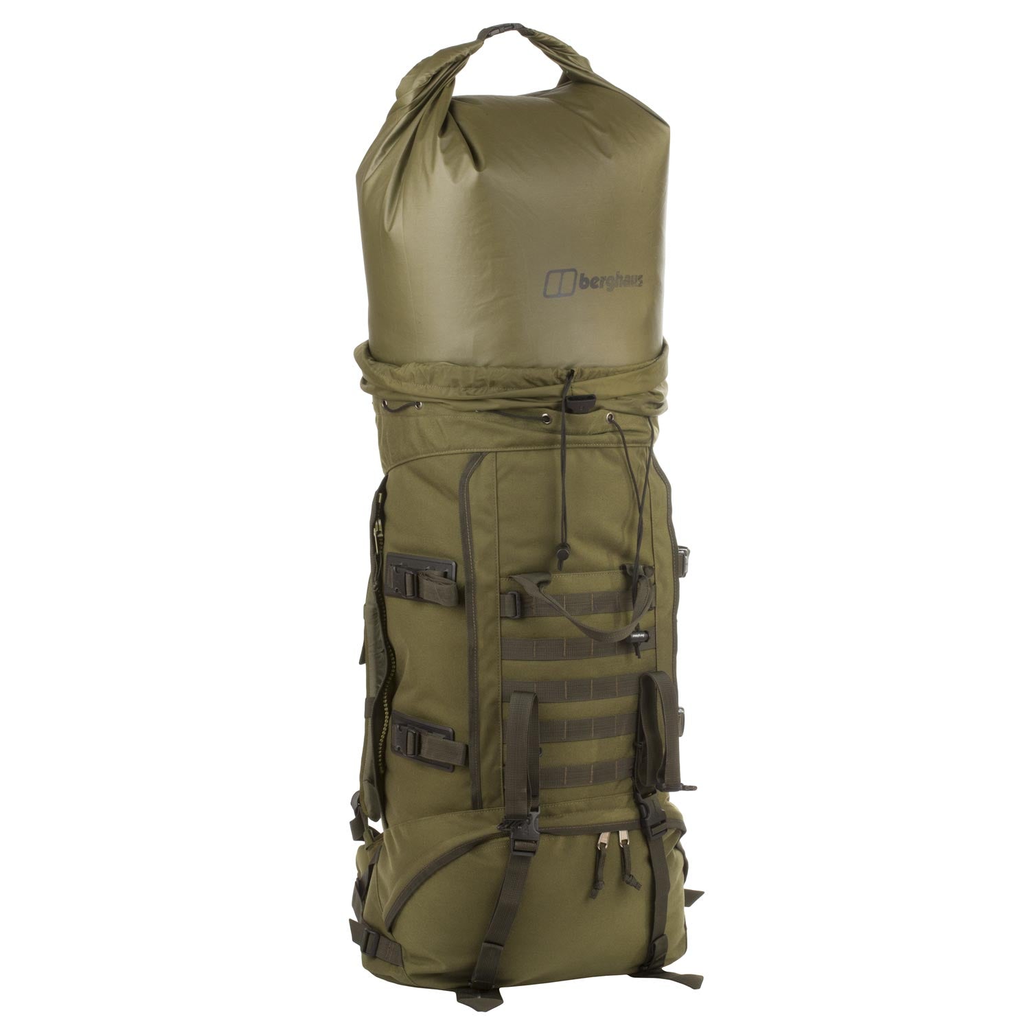 Saco impermeable Berghaus 70L verde, tejido 70D