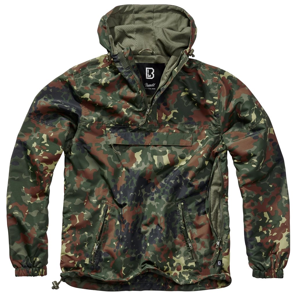 Chaqueta Summer Windbreaker Flecktarn vista frontal, tejido ligero con forro de malla