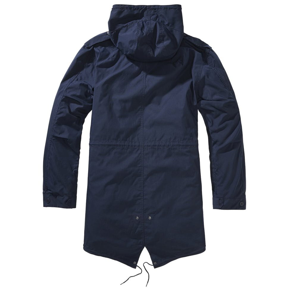 Parka US M51 Fishtail, vista frontal con cola alargada y forro desmontable