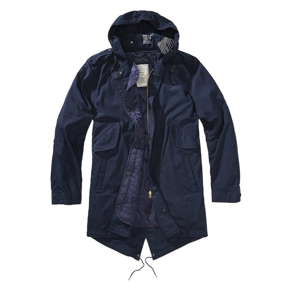 Parka US M51 Fishtail, vista frontal con cola alargada y forro desmontable