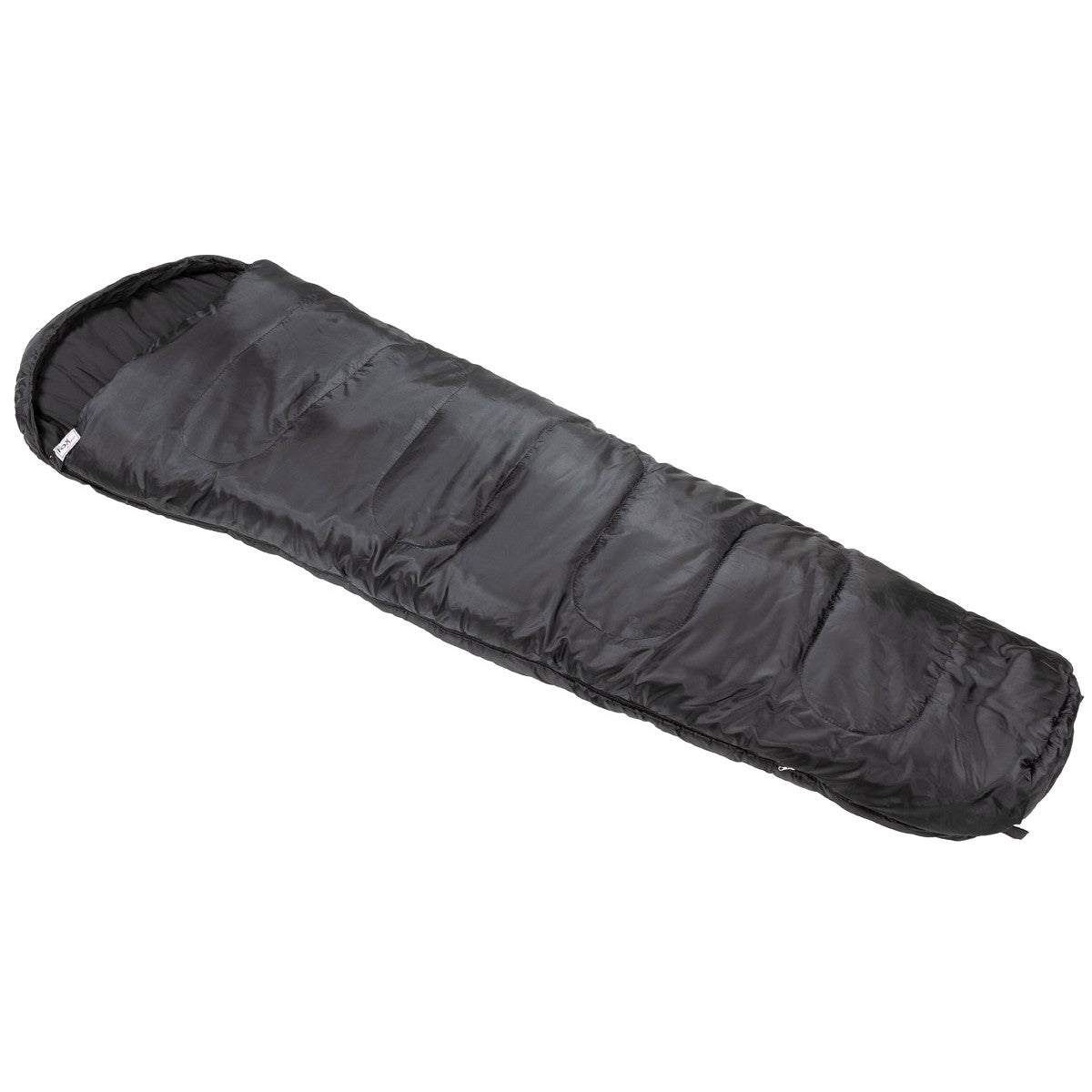 Saco de dormir tipo momia negro, doble capa, 220 x 50 x 70 cm