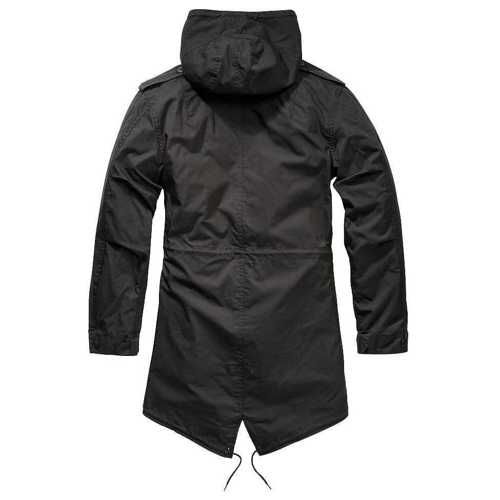 Parka US M51 Fishtail negra con forro desmontable y abertura trasera