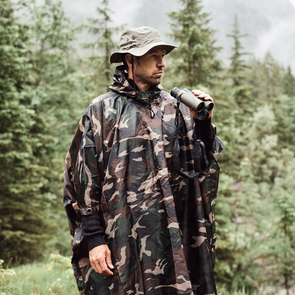 Poncho rip-stop WOODLAND con funda