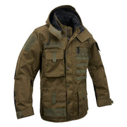 Chaqueta táctica PERFORMANCE verde de BRANDIT con cierre central y múltiples bolsillos