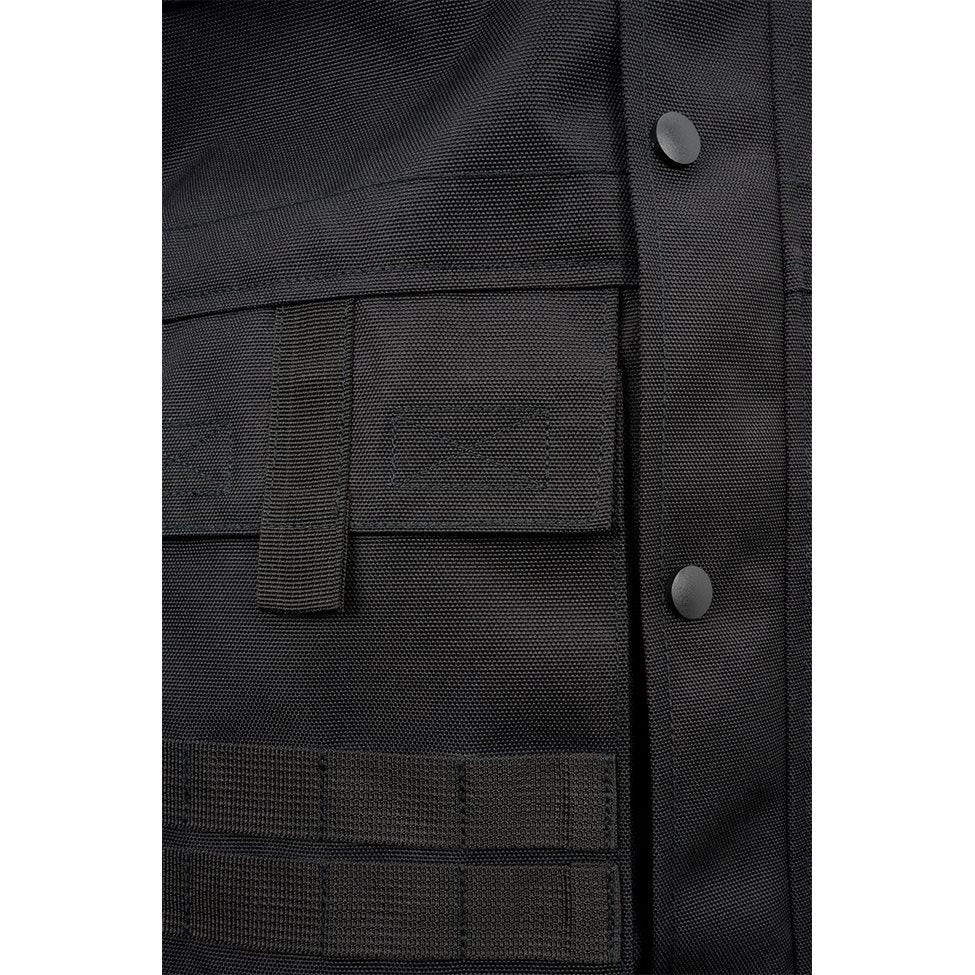 Chaqueta táctica Performance negra de BRANDIT, 900D poliéster y 500D Cordura, con bolsillos y cierre central