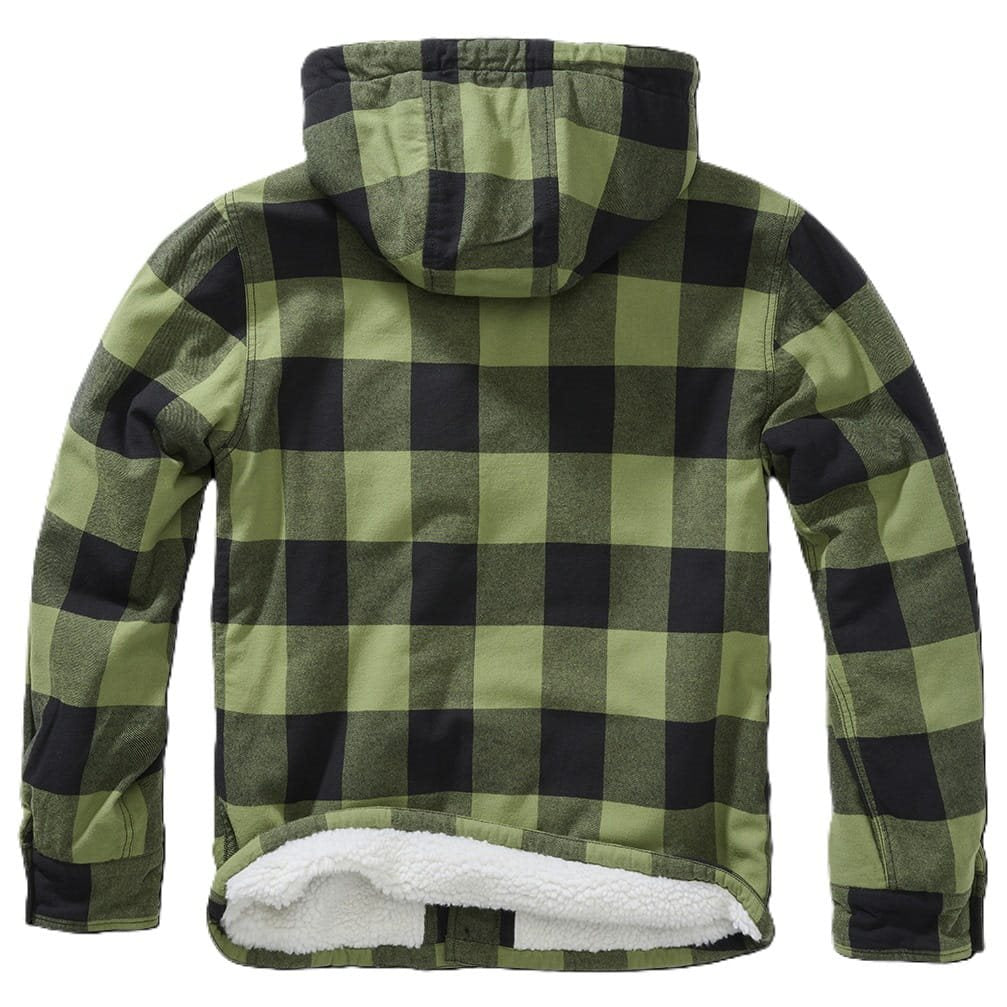 Chaqueta LUMBER verde y negra con pelo en la capucha