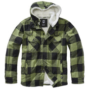 Chaqueta LUMBER verde y negra con pelo en la capucha