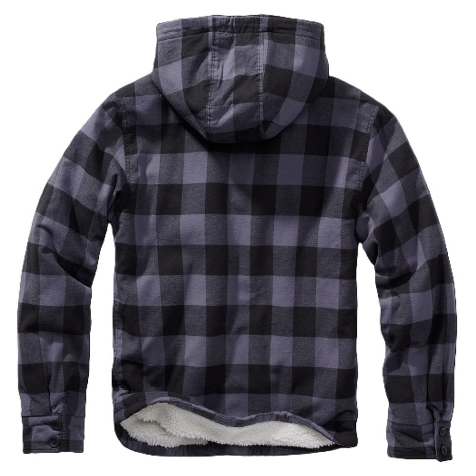 Chaqueta LUMBER negro y gris con capucha y ribete de pelo