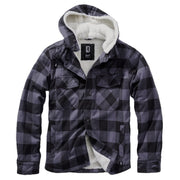 Chaqueta LUMBER negro y gris con capucha y ribete de pelo