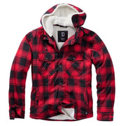 Chaqueta LUMBER con pelo y capucha en color rojo y negro, imagen del producto