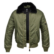 Chaqueta MA2 verde con cuello desmontable