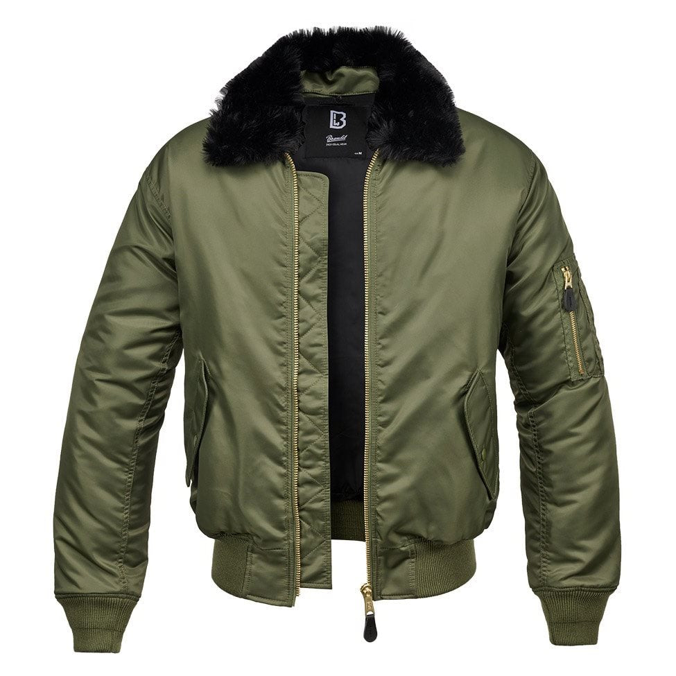 Chaqueta MA2 verde con cuello desmontable