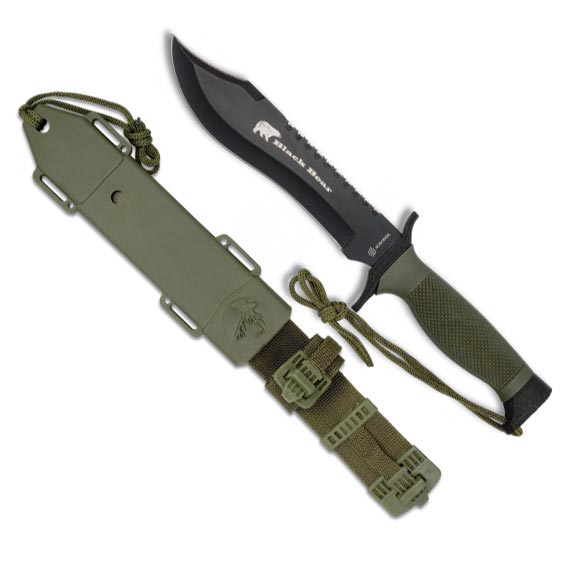 Cuchillo BLACK BEAR de hoja fija verde, 30 cm