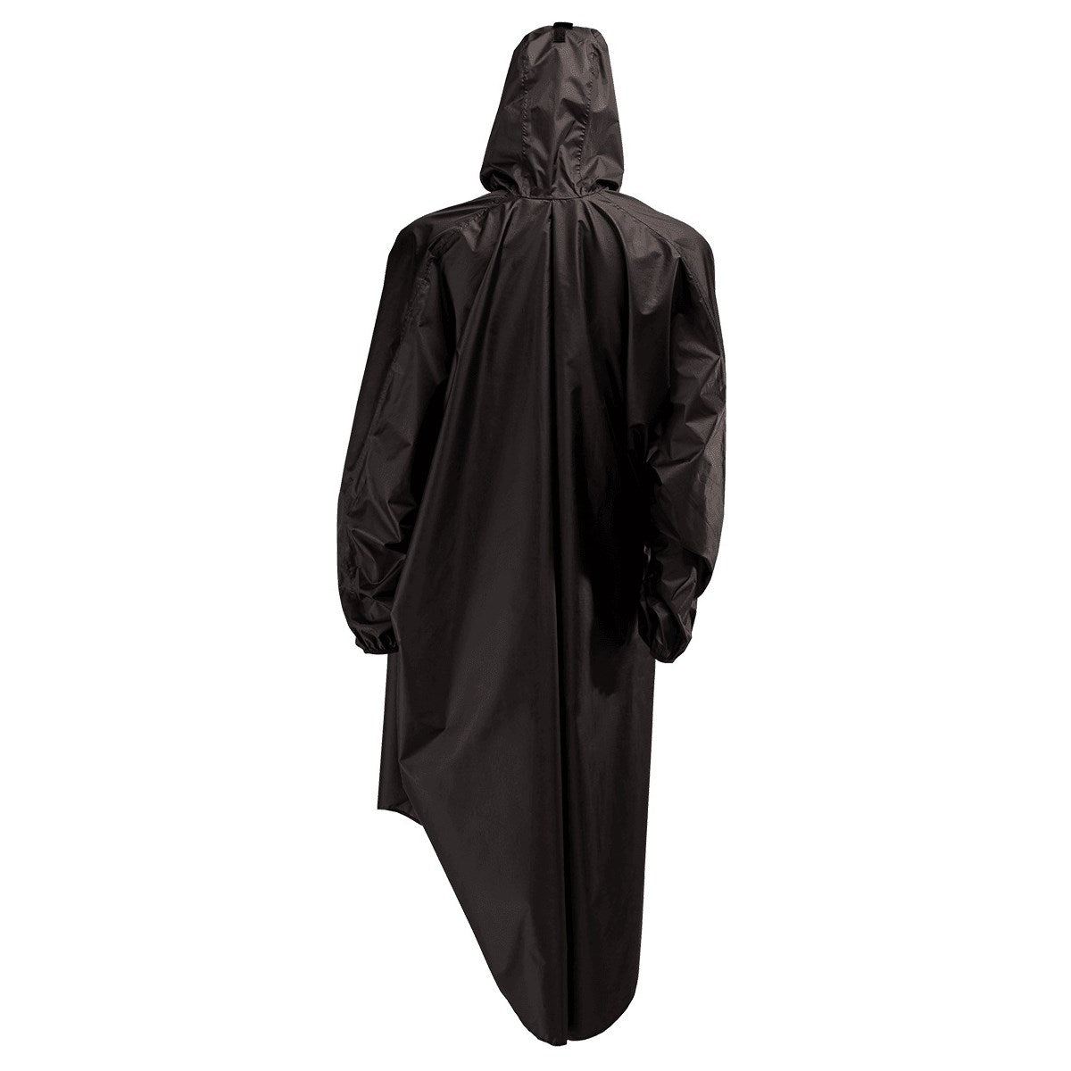 Poncho impermeable SENTINEL negro con bolsillo para guardar la prenda